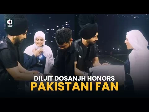 Diljit Dosanjh's Sweet Gesture: Presents Gift to Pakistani Fan on Stage | Punjabi Mania